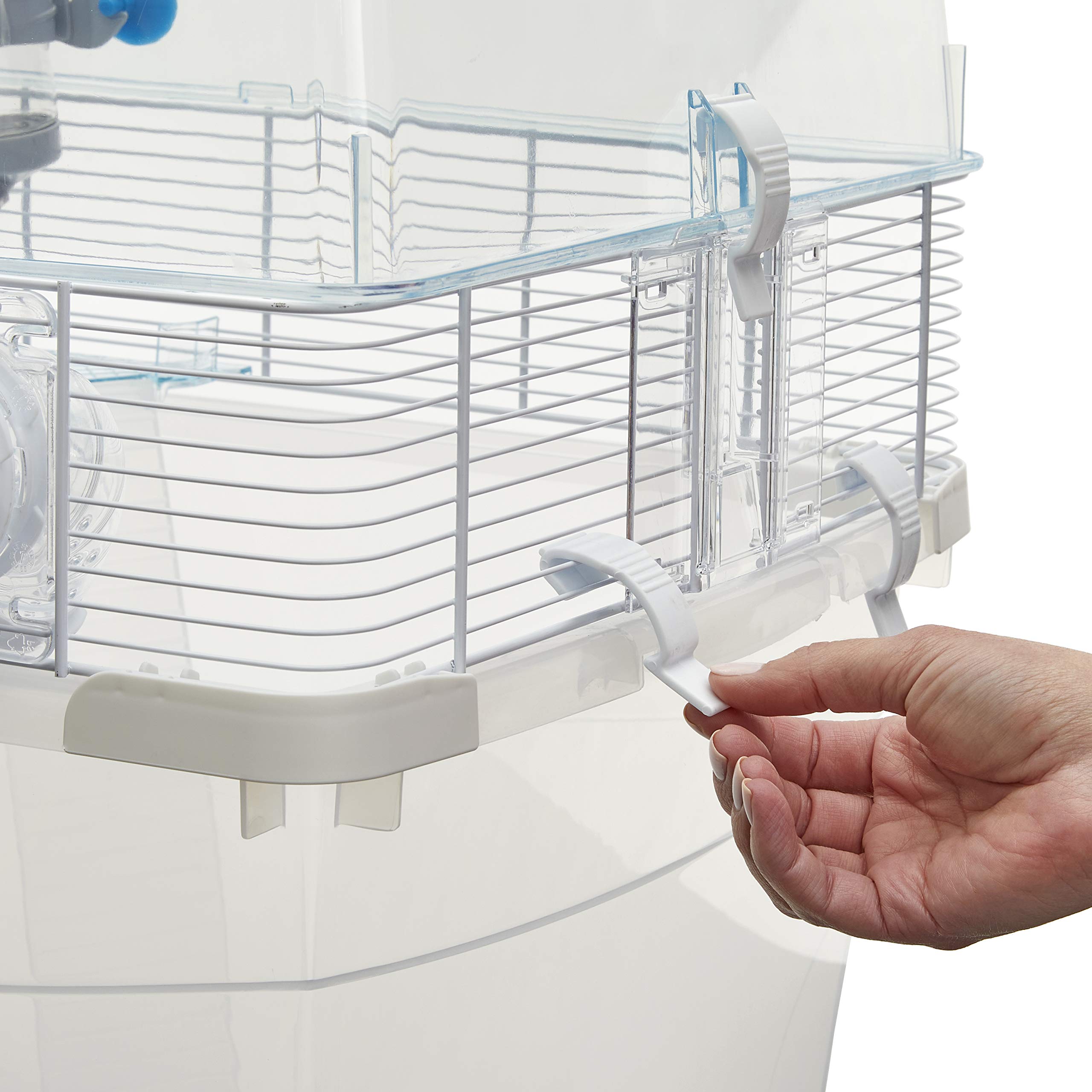 Ferplast Duna Space Hamster Cage, Extra-Deep 11.5-Inch Base Promotes Instinctual Burrowing While Containing Litter & Debris, Includes All Accessories and Play Tunnels, 22.6L x 18.7W x 21.5 Inches - Image 10