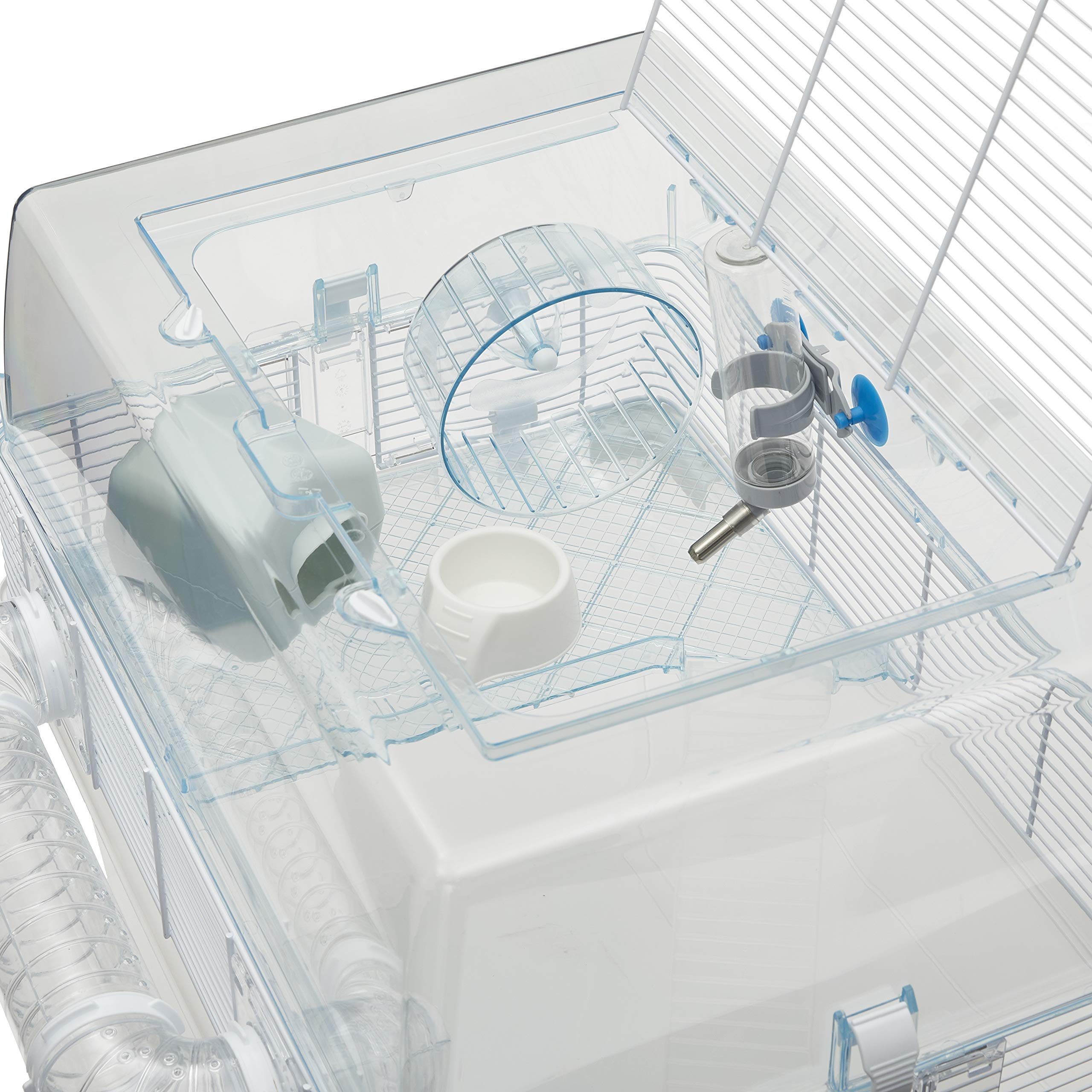 Ferplast Duna Space Hamster Cage, Extra-Deep 11.5-Inch Base Promotes Instinctual Burrowing While Containing Litter & Debris, Includes All Accessories and Play Tunnels, 22.6L x 18.7W x 21.5 Inches - Image 4