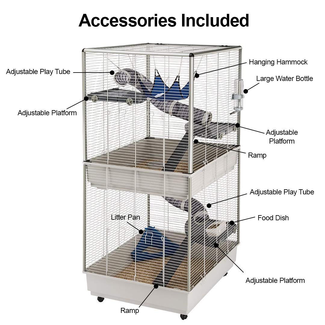 Ferplast Ferret Tower Two-Story Ferret Cage | XXL| Ferret Cage Measures 29.5L x 31.5W x 63.4H - Inches - Image 3